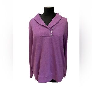 🆕Croft & Barrow ladies cowl neck purple pullover ladies XL NWT cotton blend